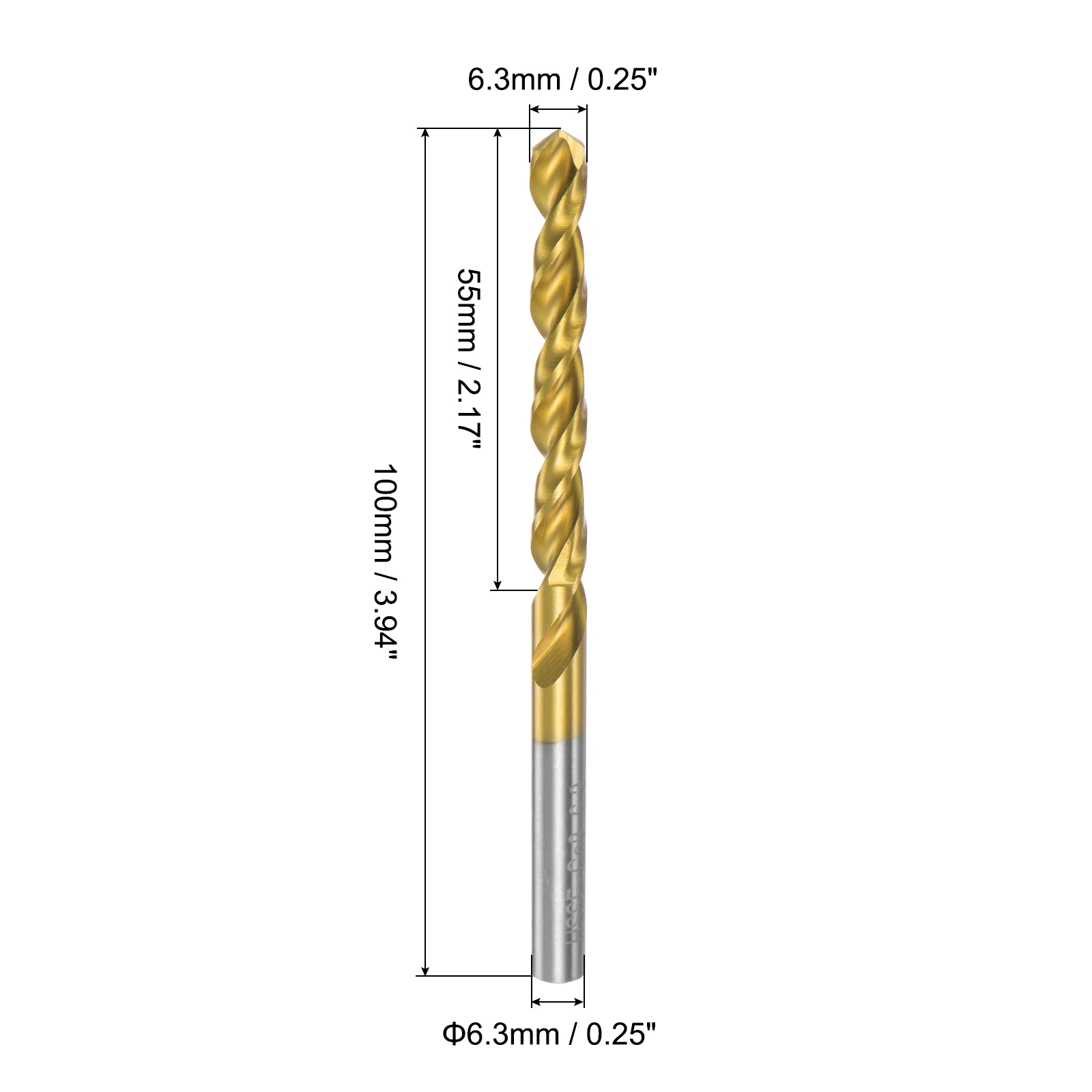 Uxcell 4Pcs High Speed Steel HSS Twist Drill Bit Set 3/4/5/6mm Fully Ground Titanium Coated Drill Bit Kit for Metal Wood Plastic