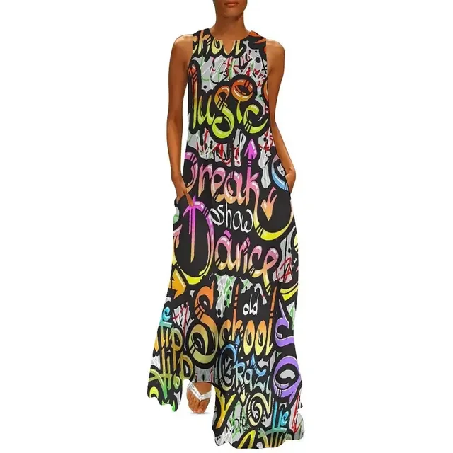 Odzież damska Sukienka artystyczna Nadruk w stylu vintage Nowoczesna sukienka maxi Wiosna Lato Sext V-Neck Bohemia Długie sukienki Oversized Vestidos Robe