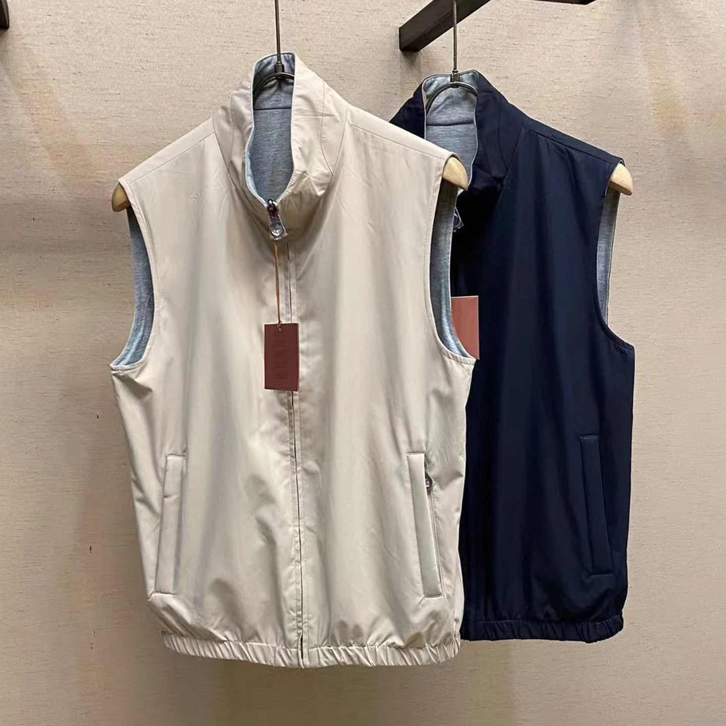 

LP 25aw Повседневный ветрозащитный двусторонний мужской жилет с воротником-стойкой