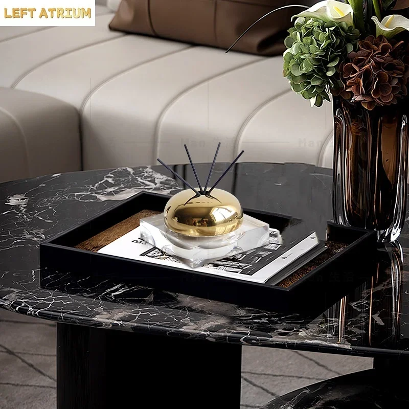 Glass Storage Tank Aromatherapy Box Diffuser Transparent Golden Ornament Geometry Figurine Room Decoration Accessories