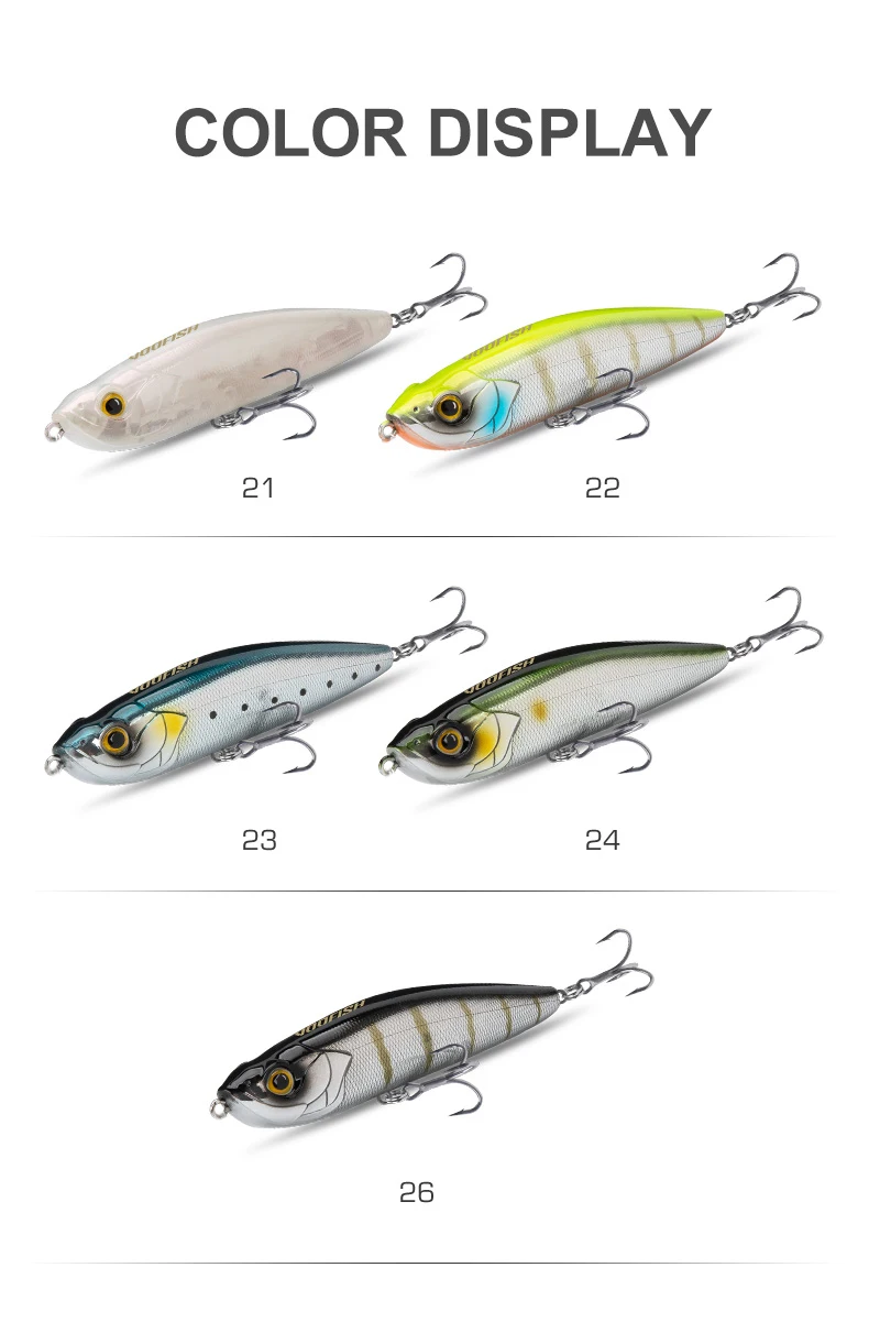 YOOFISH Schwimmender Pencil-Angelköder 100mm 20,5g 31,5g Oberflächenköder mit Zickzack-Aktion für Weite Würfe, Sinkender Meerbarsch-Angelköder – Detail 10