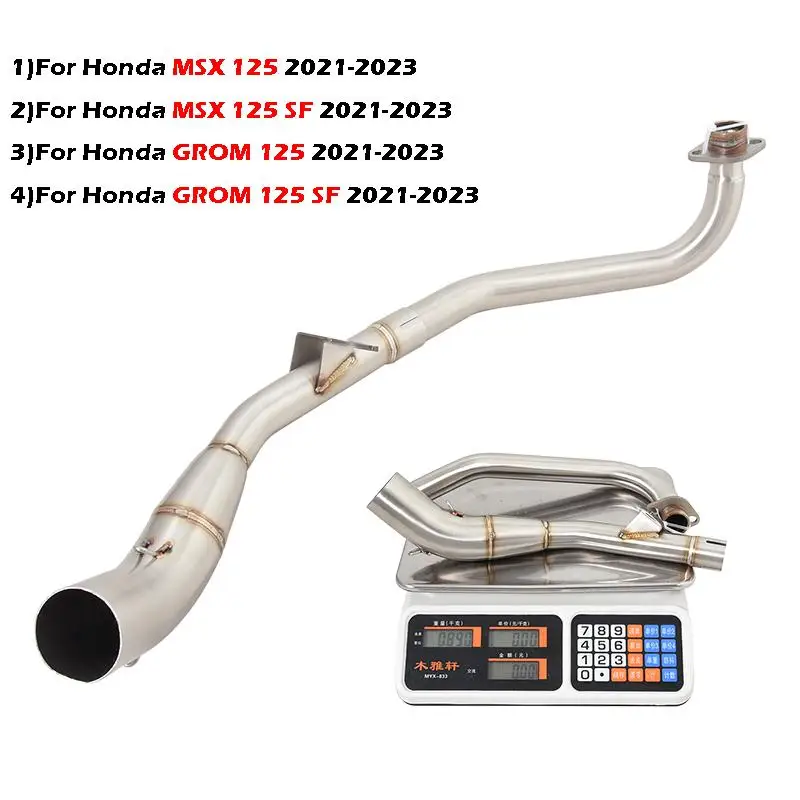 

For Honda MSX 125 SF GROM 125 SF 2021-2023 Motorcycle Exhaust System Header Link Pipe Slip On 51mm Muffler Front Tube