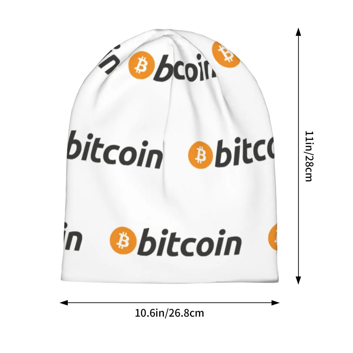 Bitcoin Logo Warm Knitted Cap Fashion Bonnet Hat Autumn Winter Outdoor Beanies Hats for Men Women Adult