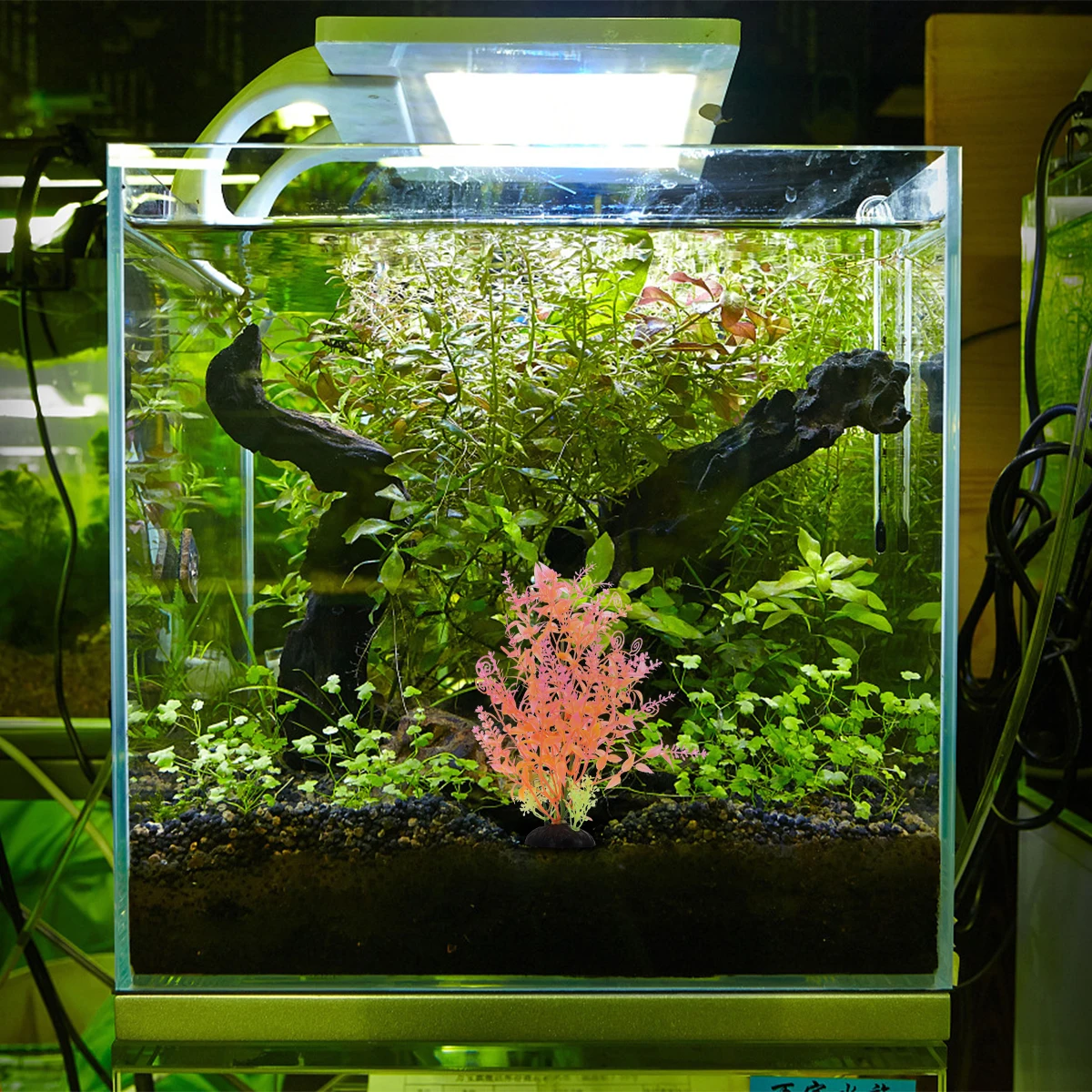 

2 Pcs Artificial Aquatic Plants Realistic Fake Grass Decoration for Aquarium Fish Tank Safe Simulation L scape Underwater Plants