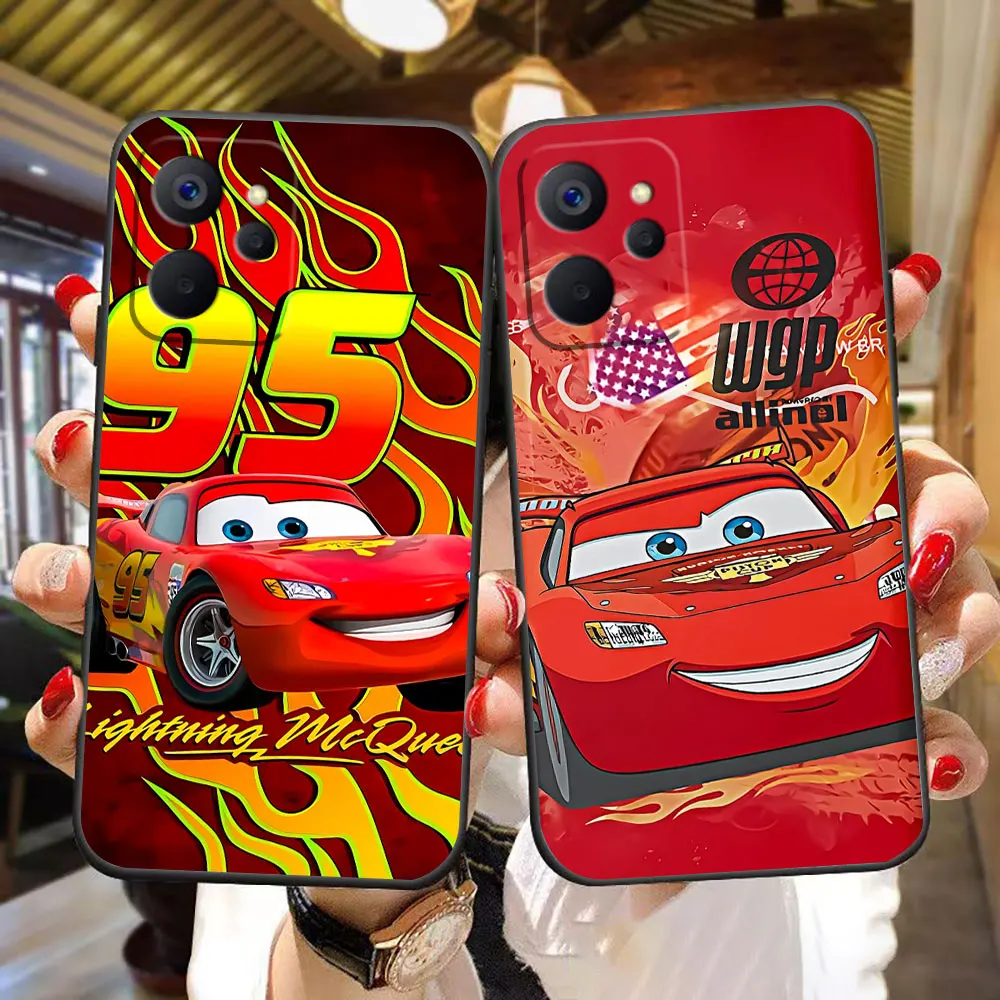 

Disney Cars Lightning McQueen Cover Phone Case For OPPO Realme 13 12 11 10 9 9i 8 8i 7 7i 6 5 5i PRO 5G TPU Case Funda Coque