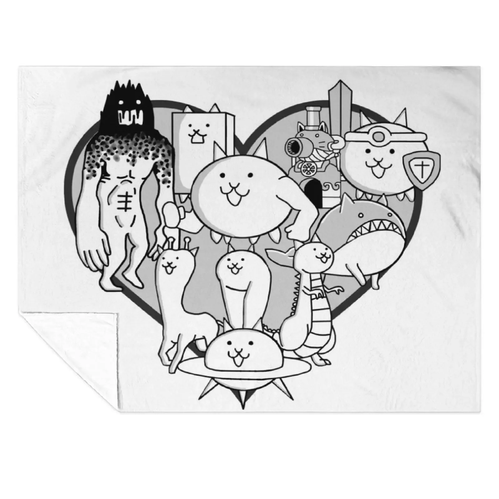 

Battle Cats Evolved Cats Mural Throw Blanket Sofas Nap Hairys Plush Blankets