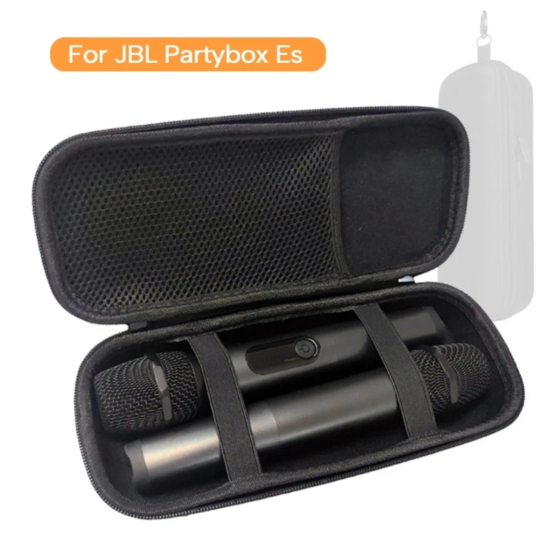 Portable Mic Storage Bag with Elastic Band Shockproof Carrying Case for Partybox Speaker Microphone Protective