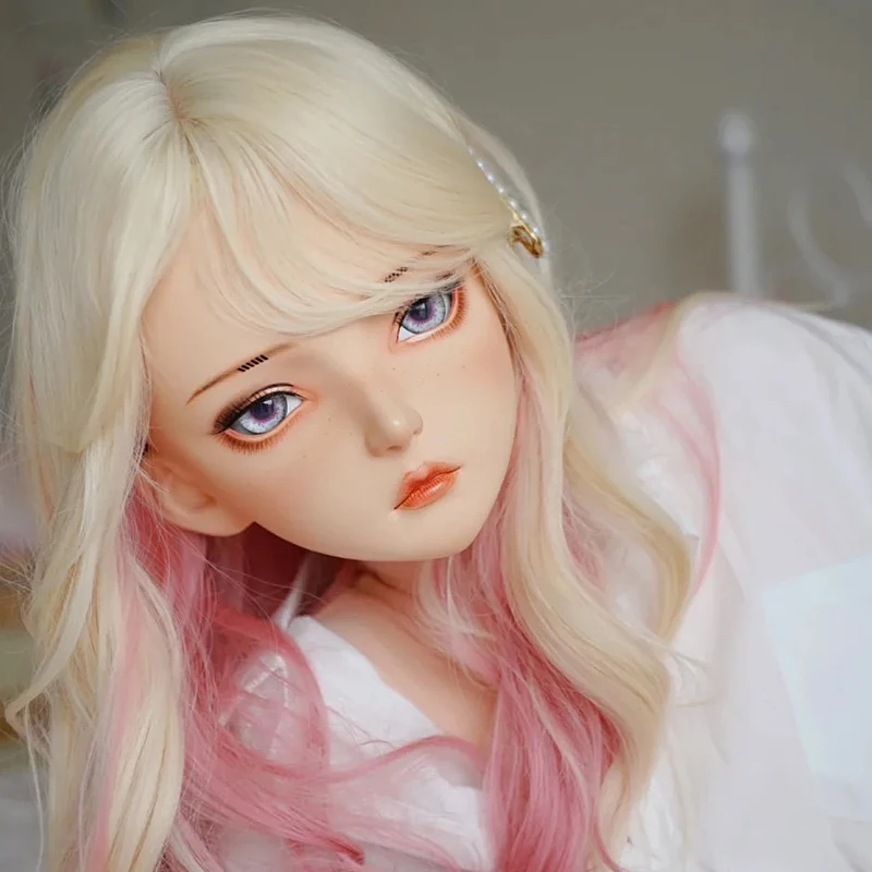 Maski BJD z żywicy, półgłowa/cała głowa, oczy Kigurumi, crossdress, cosplay, japońskie anime, maski Lolita, oczy i peruka