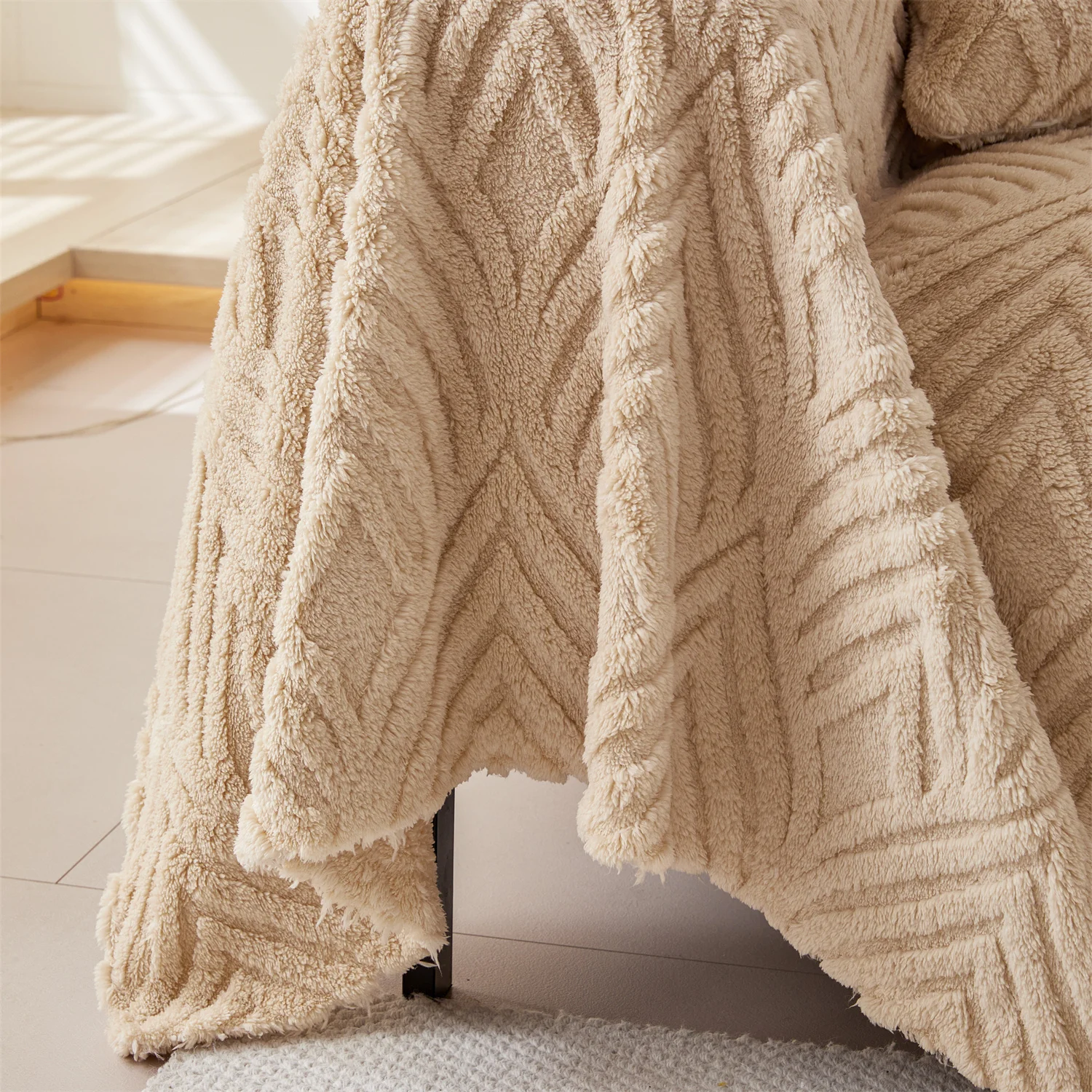 Tuffed Fleece Fleece Jacquard Thicken Sofa Sofa Towel Universal for Living Room Couch Bedding Room Blanket Fluffy