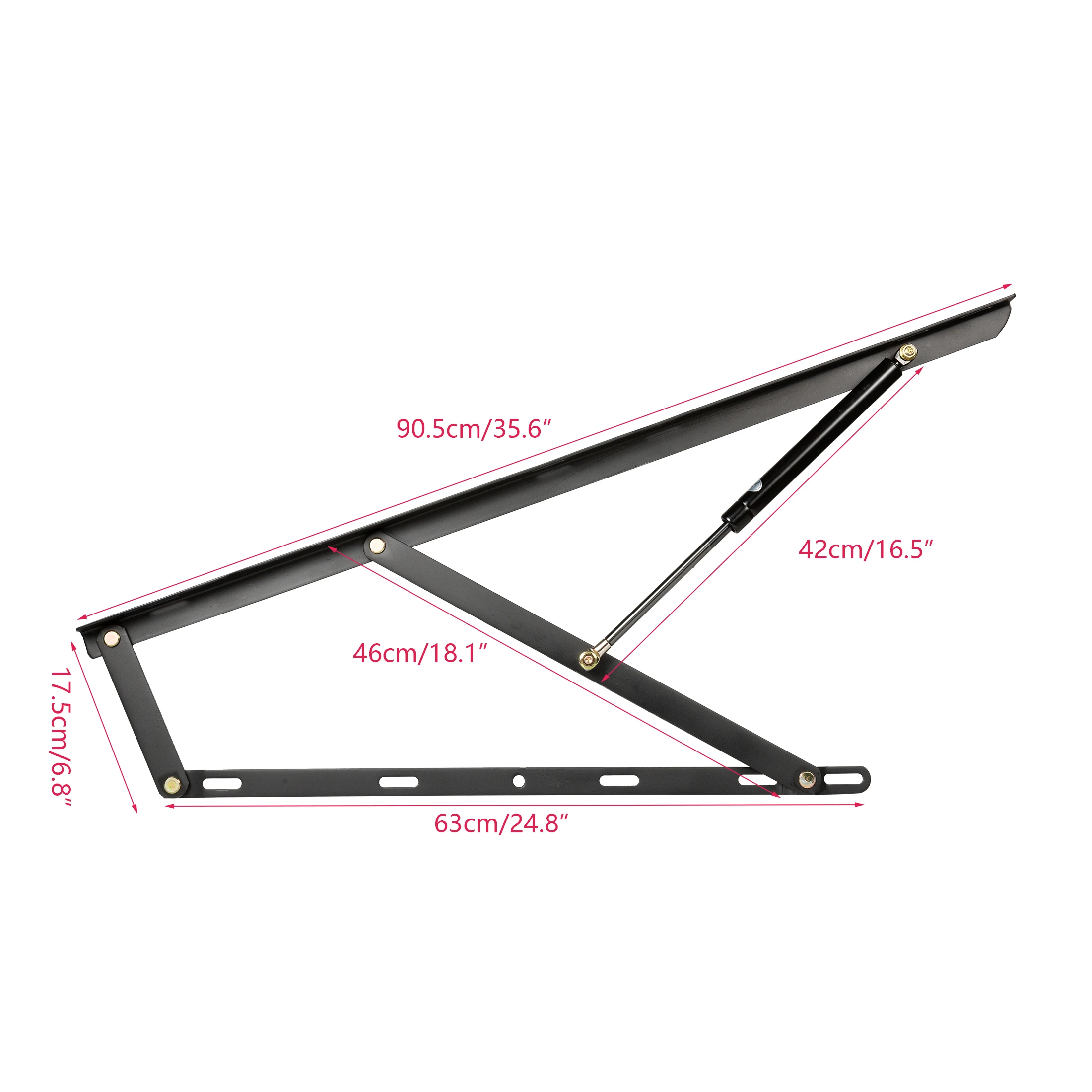 Imagem -02 - Steel Gás Spring Storage Lift Mecanismo Pneumático Heavy Duty Suporte Bar Kit Capacidade de Carga 60kg Conjuntos