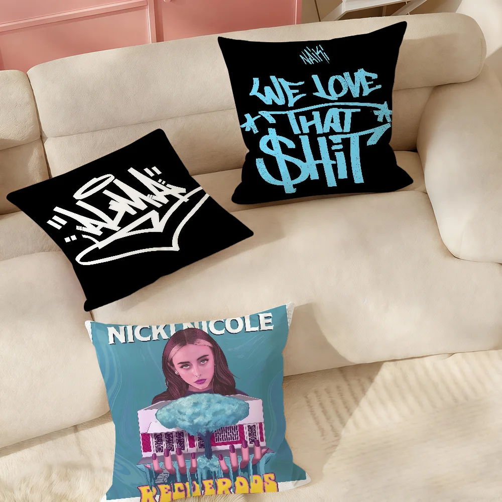 Funda de almohada del rapero N-nicki Nicole, adecuada para dormitorios, salas de estar, coches, decoración del hogar