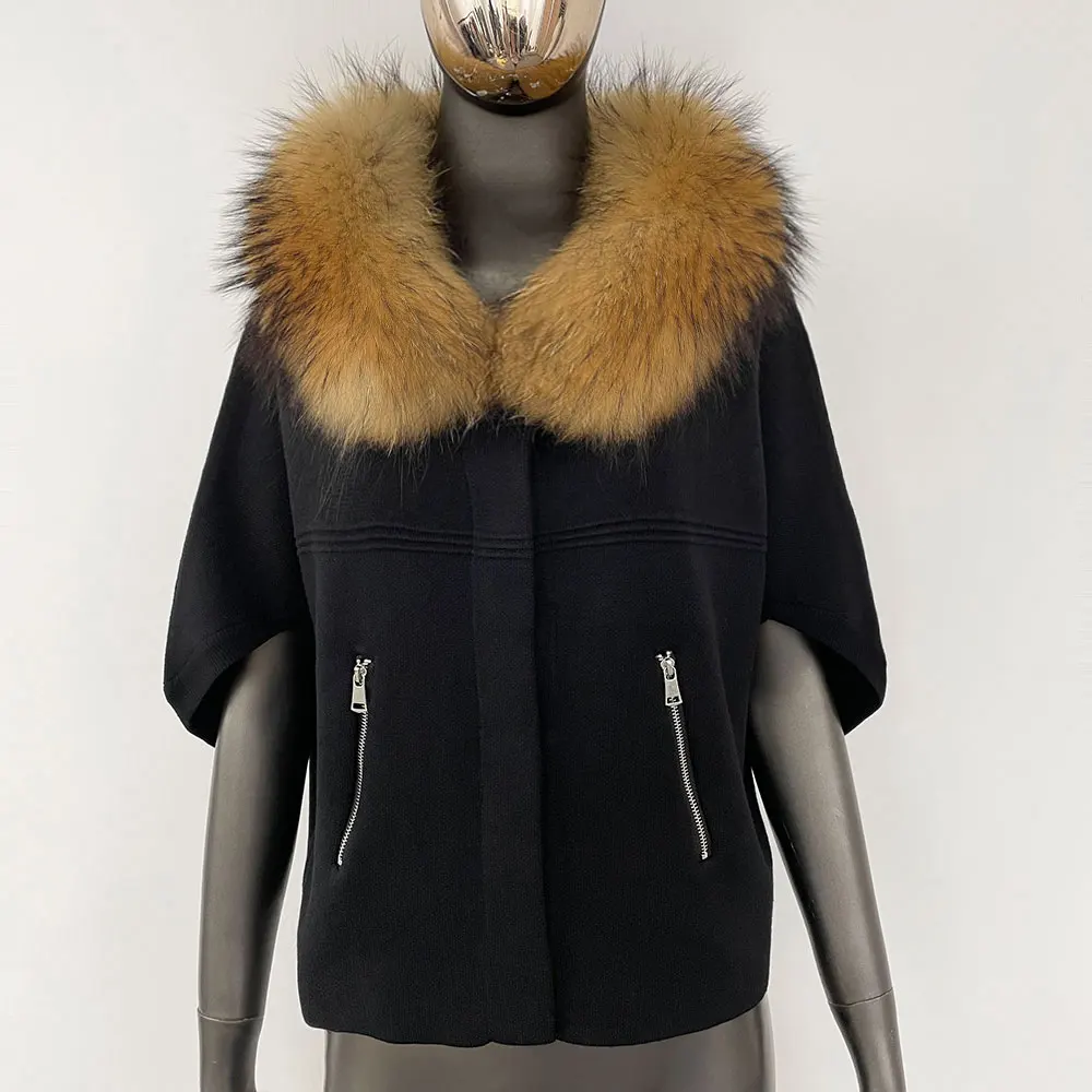 2024 European Fashion Real Fox Fur Cardigan Knitted Sweater Natural Fox Fur Jacket Clothes for Women Autumn Winter Outerwear