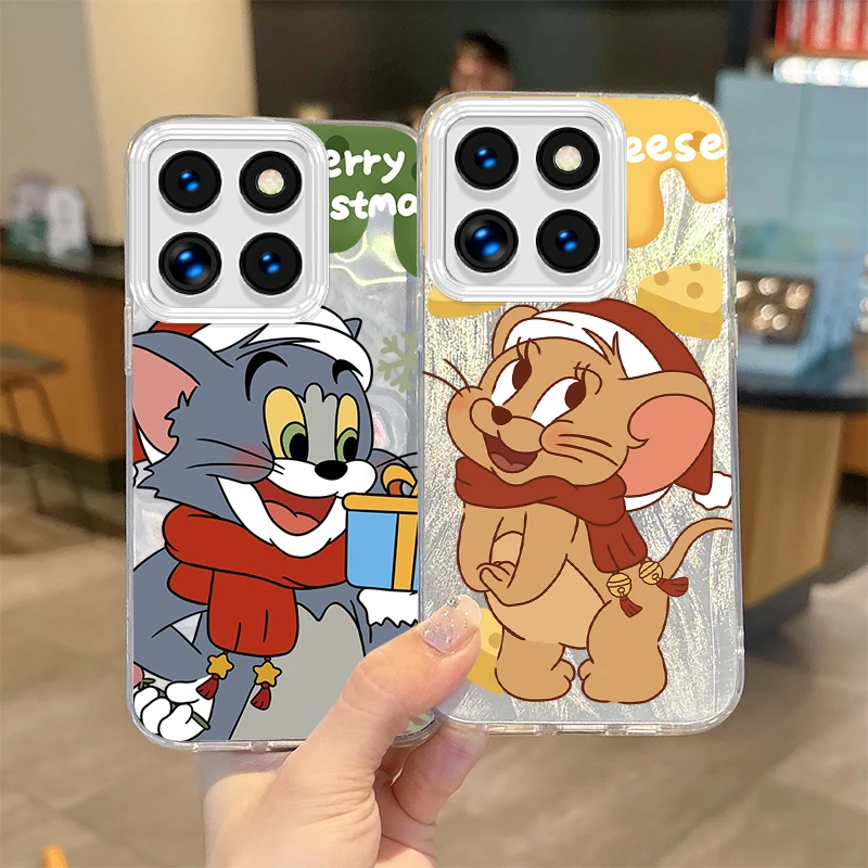 New Christmas T-Tom And J-Jerry Phone Case For Xiaomi 15 Pro Case Poco X6 X3 F6 M6 M4 Pro C75 13T 14T 11X 11 Lite Gradient Cover