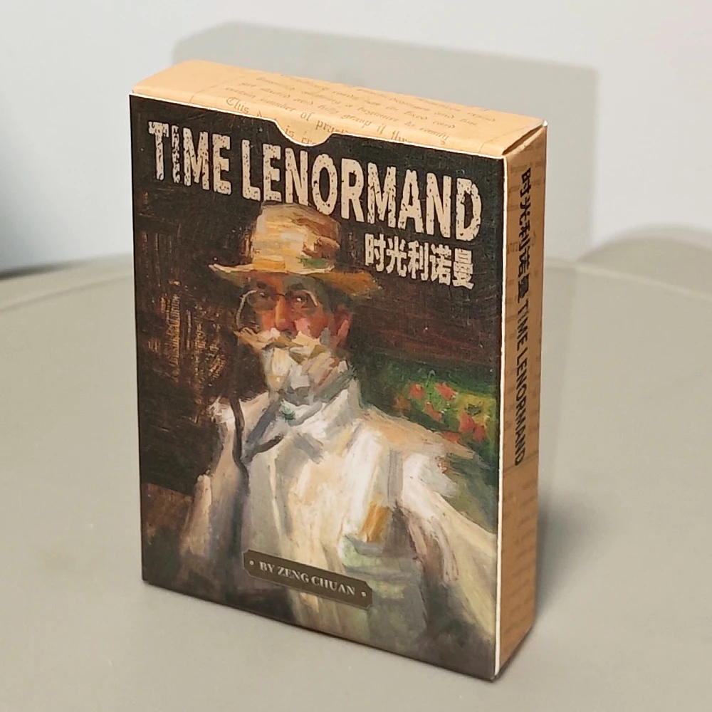 Baraja de Oráculo Time Lenormand, 38 Cartas con Estilo de Pintura al Óleo, 9x6 cm, con Cartas Adicionales de Hombre/Mujer Impresas en Cartulina con Doble Relieve