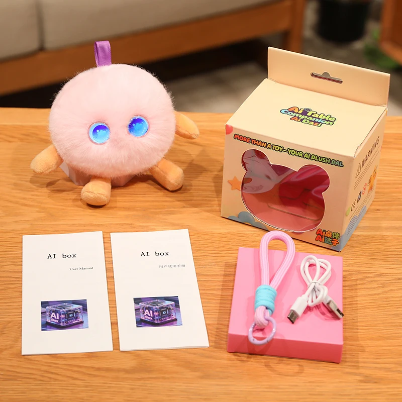 Cute circular monster AI intelligent dialogue plush robot Wireless interactive dollSoft filled toys Children's holiday gifts