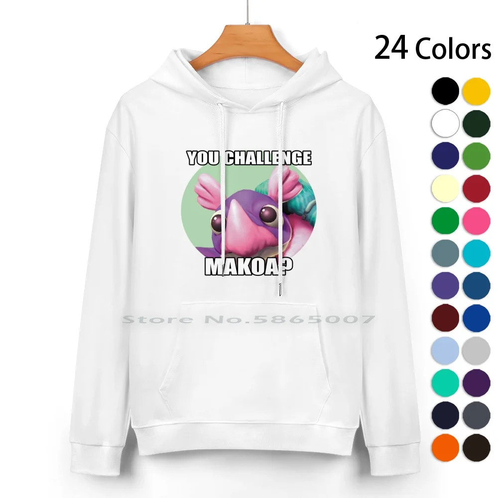 You Challenge Makoa ? Pure Cotton Hoodie Sweater 24 Colors Makoa Paladins Rpg Videogames Esports 100% Cotton Hooded Sweatshirt