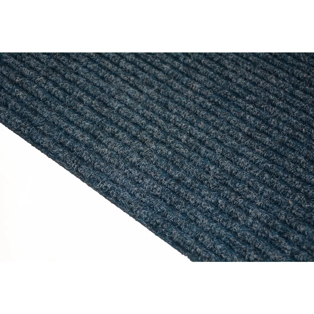 Tough Collection Custom Size Roll Runner Blue 27 in or 36 in Wide x Your Length Choice Slip Resistant Rubber Back Area Rugs and