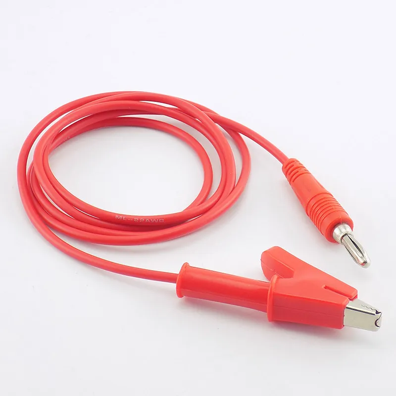 1M Alligator Clip To Banana Plug Test Cable Wire For Probe Multimeter Double End Crocodile Electric DIY A4