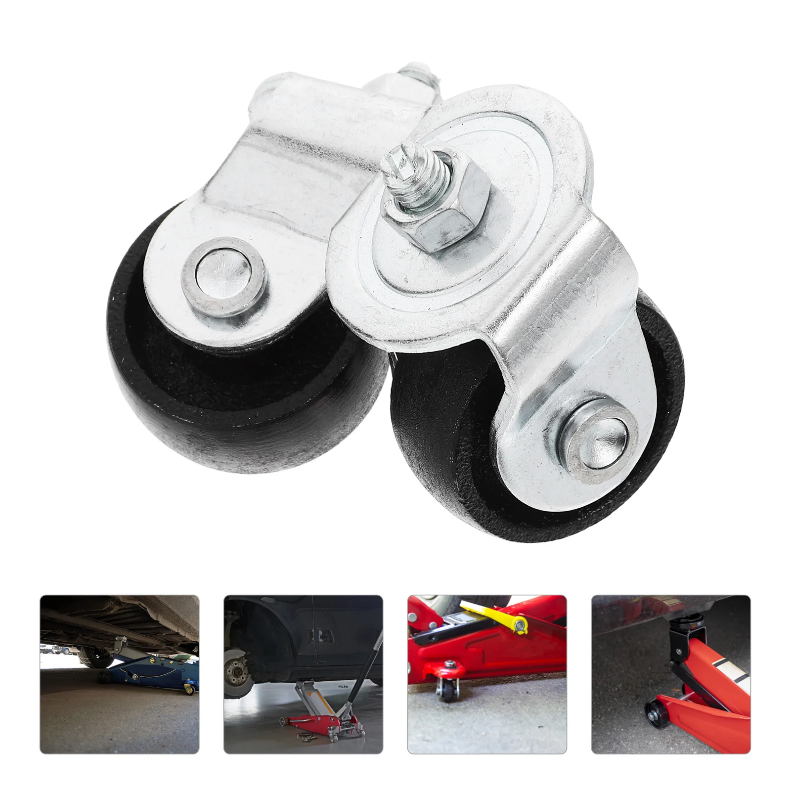 2 Pcs Hydraulic Jack Accessories Ton Floor Wheel Replacement Caster Front Casters Parts Steel Car Wheels Horizontal