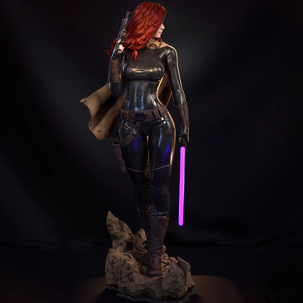 1/24 Beautiful Lady Warrior  Resin Figurine Toy Unpainted GK Doll Unassembled 3D Print Assembly Miniature Reduction Statue Toys