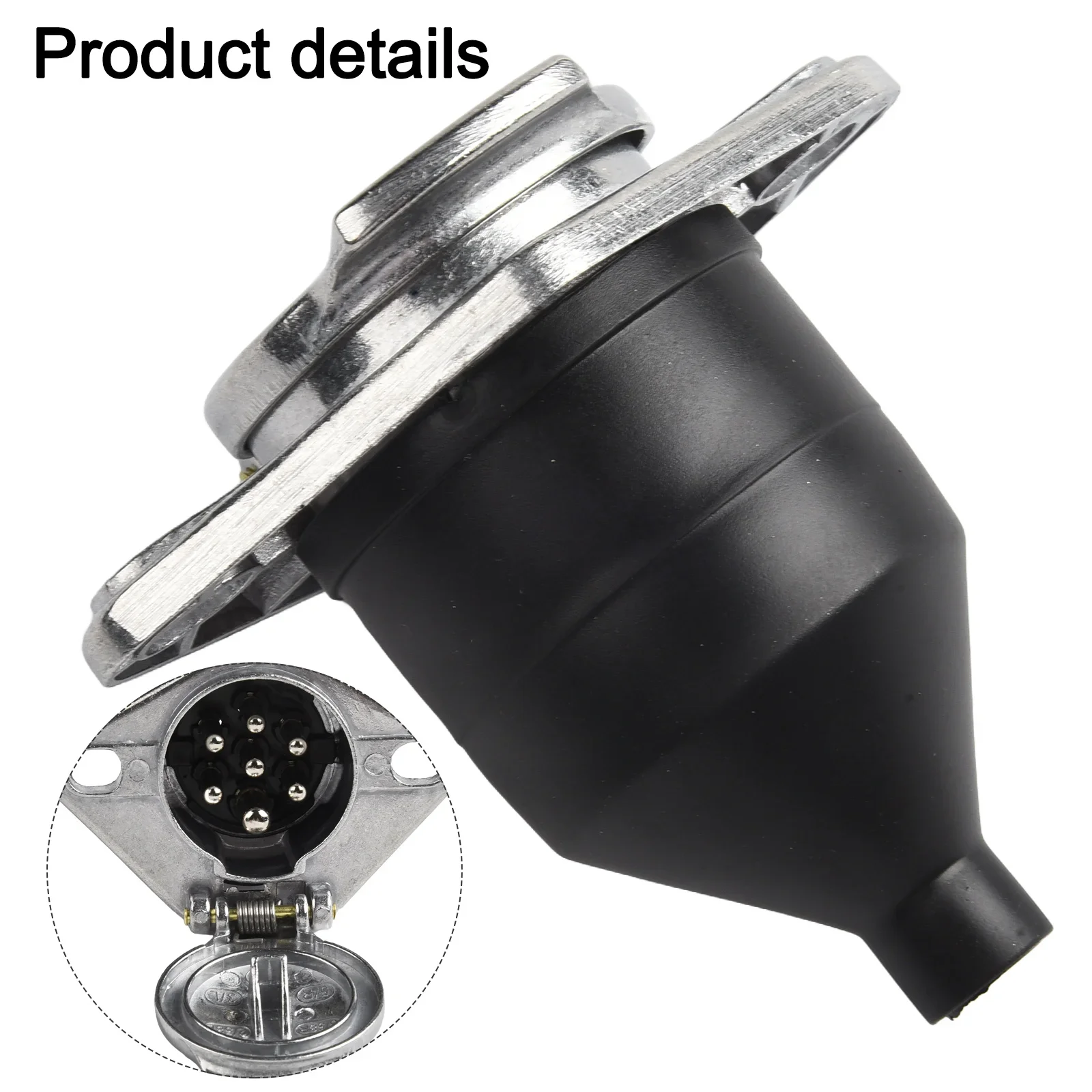 

7-контактный разъем для прицепа, 24 В, черный + серебристый, высокое качество, новый 7-контактный разъем для прицепа, автомобильные аксессуары, разъем-адаптер