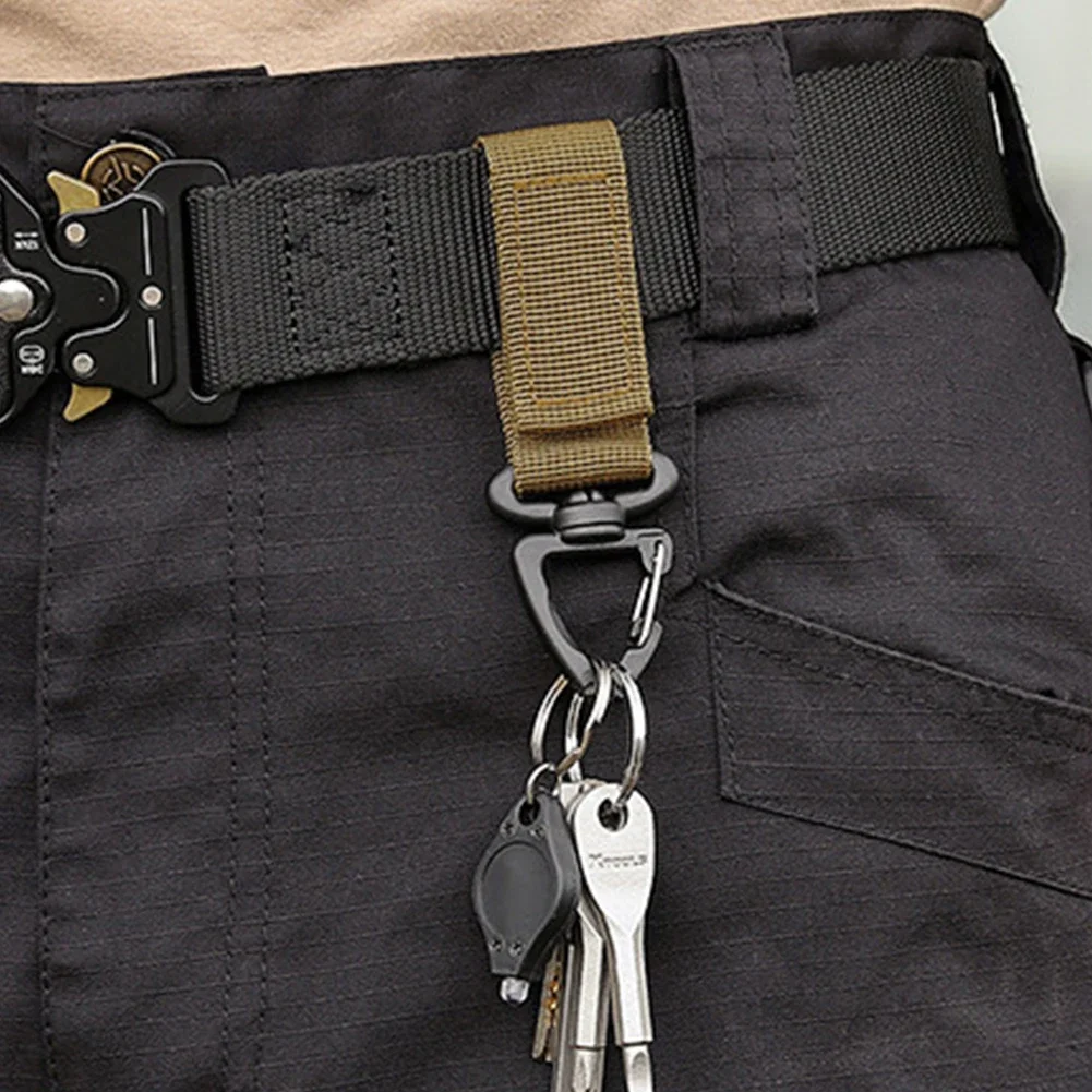 1-10PCS Nylon Hang Buckle Strap Military Carabiners Tactical Buckle Belt Clips Keychain Camping Hanging Hooks Camping Tool