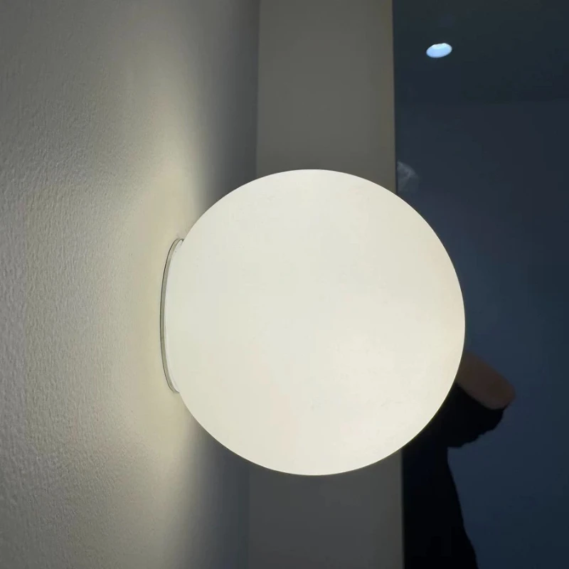 

French Minimalist Designer Style Gloss Glass Background Wall Light for Bedroom Bedside Bathroom Living Room Entrance