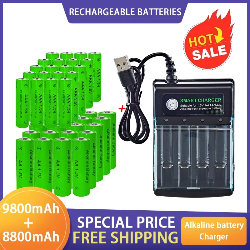 

Original Rechargeable Battery 1.5V AA AAA Smart Charger for Computer Cameras, Clock Radios, Video Games, Digital Electronic Toys