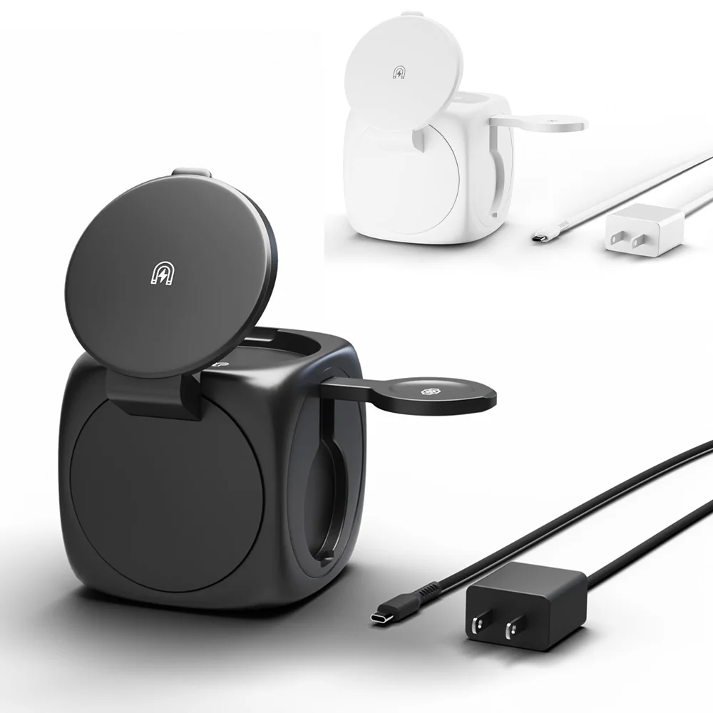 

Складная магнитная беспроводная зарядная станция 3-в-1, подставка для быстрой зарядки 15 Вт для нескольких устройств с iPhone 17/16/15/14 Pro/ Max/Plus