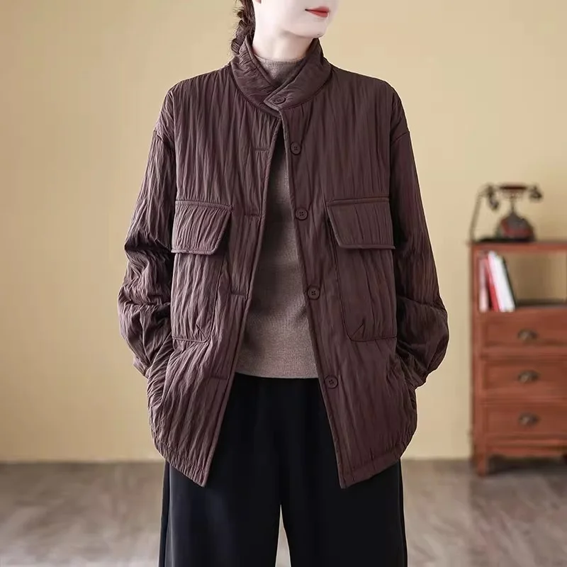 

Korean Large Size Women's Clothing 2025 Spring And Autumn New Item Cotton Jacket Top Warm Casual Fashion Outerwear w799