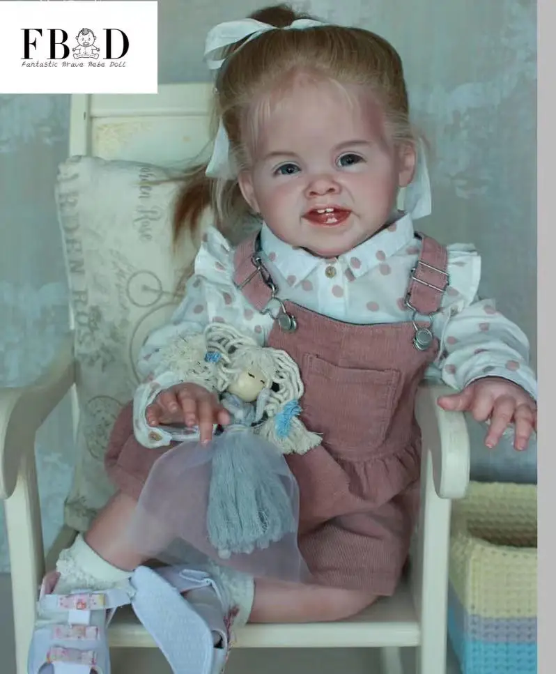 

FBBD Customized Limited Supply28inch Reborn Baby Adele With Hand-Rooted Blond Long Hair Already Finished Doll Christmas Gift