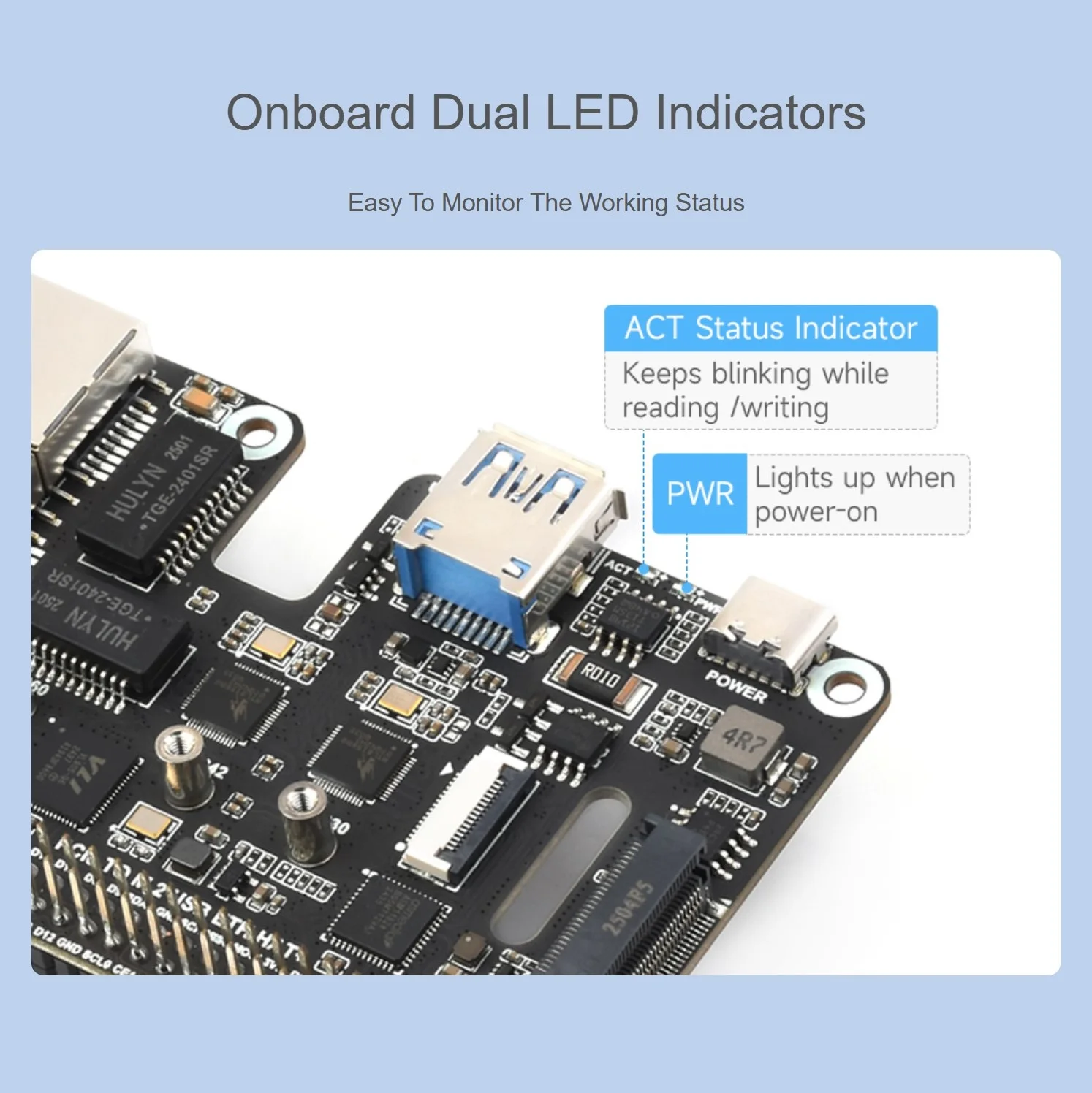 PCIe To USB 3.2 Gen1 / 2.5G ETH / M.2 NVMe Adapter For Raspberry Pi 5 Supports NVMe Protocol M.2 Solid State Drive view 5