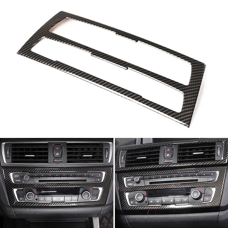 For BMW 1 Series F20 F21 F22 F23 2012-2018 ABS Carbon Fiber Center Console Air Condition Mode AUTO A/C Panel Frame Cover Trims