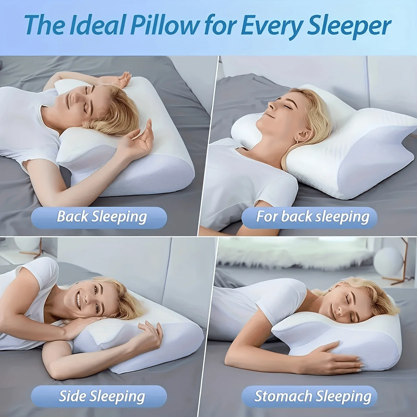 Ultra Pain Relief Cooling Pillow For Neck Support, Adjustable Cervical Pillow Cozy Sleeping, Odorless Ergonomic Contour Memory F