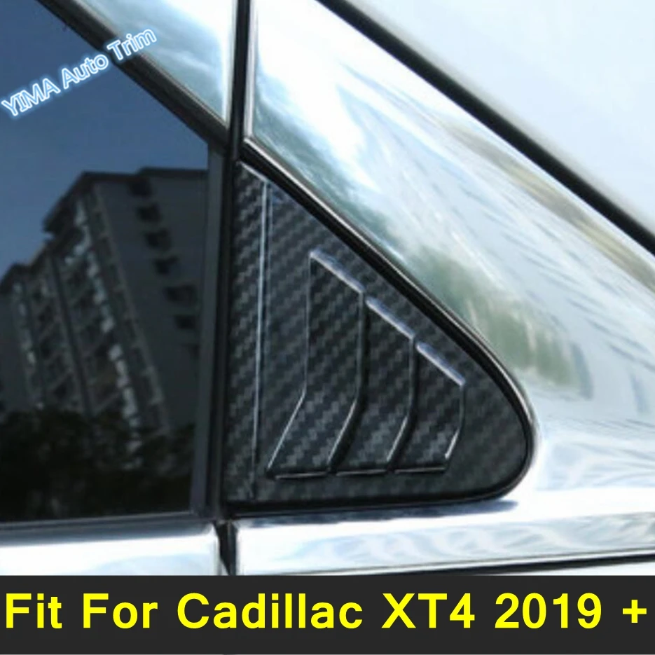 

Carbon Fiber Look Car Side Rear Window Vent Louvers Scoop Cover Trim Garnish Panel ABS Accessories For Cadillac XT4 2019 - 2023