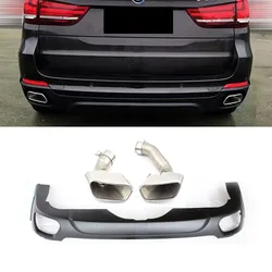 For 04-18 Bmw X5 E70 F15 Tail Throat Exhaust Refitted Round Upgraded Square Rear Lip  Mouth  Provide Model Year