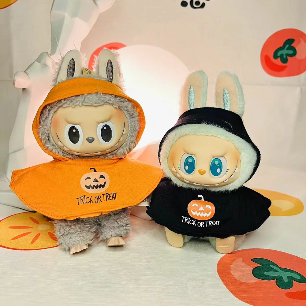 17cm Labubu Ubrania Blind Box Uniwersalne Akcesoria dla Lalek Pluszowych Labubu Siedzące Stojące Ubrania Projektanta Labubu Zestaw Kostiumu Dyni