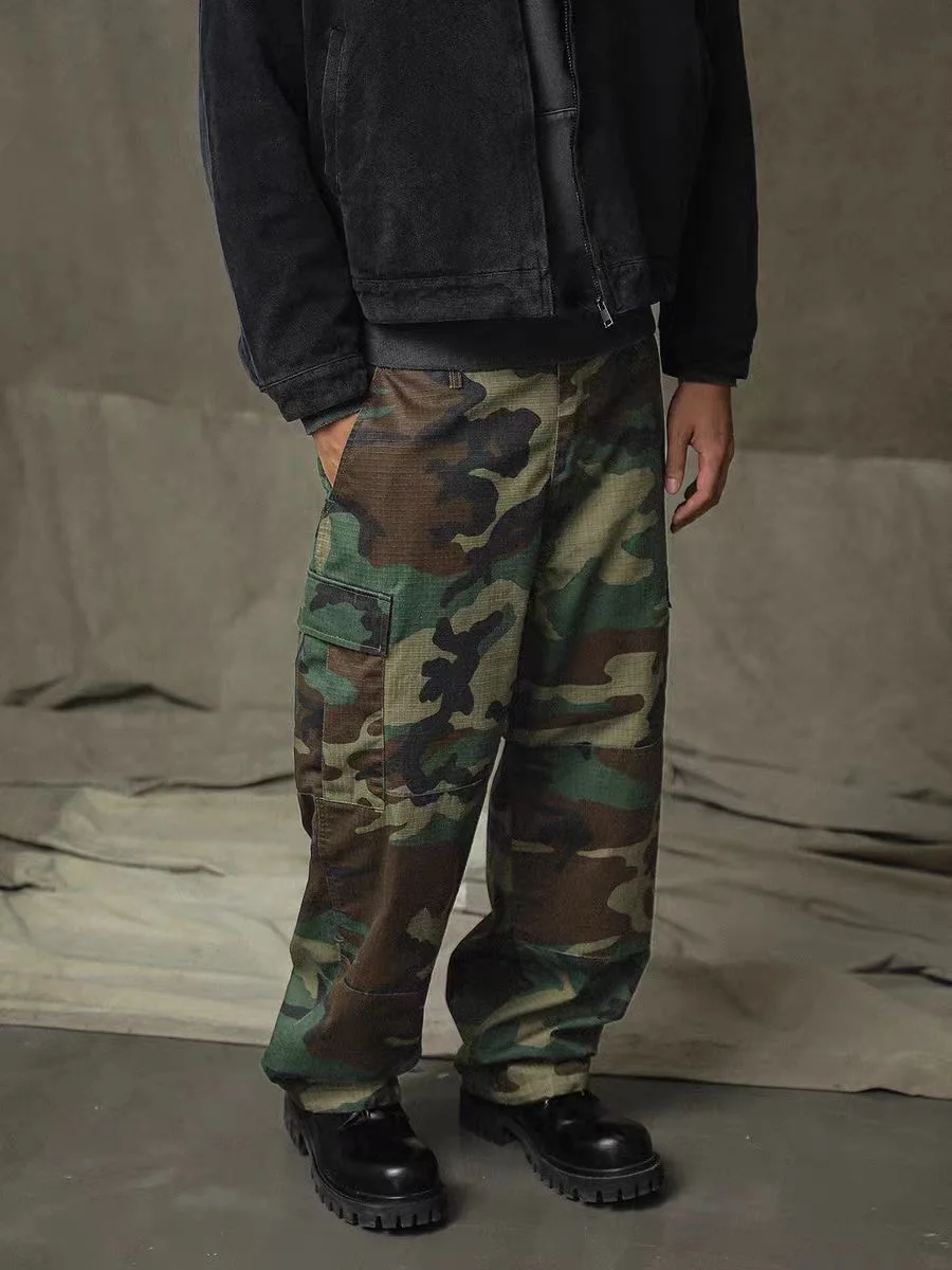 

Vintage90s HA7MS Camouflage Pants Multi-ket Workwear Streetwear Autumn Winter New Arrival Anti-Tear Low Waist Loose Fit