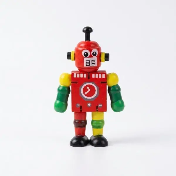 Children Learning Robot Wooden Blocks Set Poseable Robot Toy Educational Toys for Children for Montessori Style Play