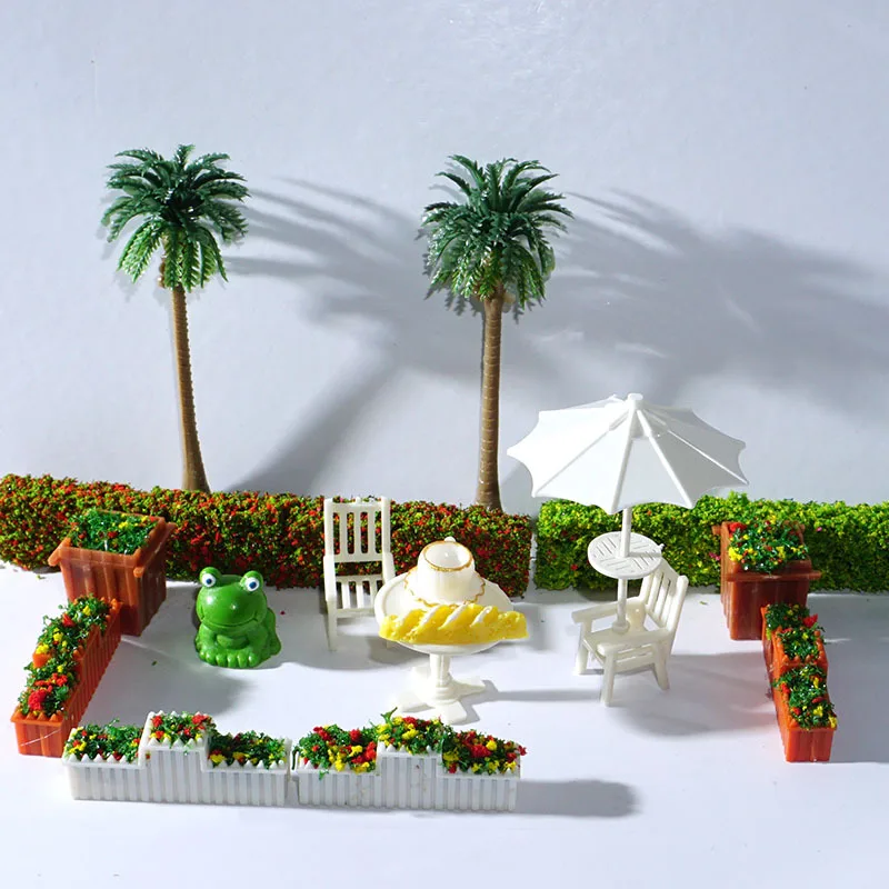 Série Cena do Jardim, Bush Strip, White Mountain Flower Bed, DIY Micro Paisagem, Kit de Material de Mesa, Melhor