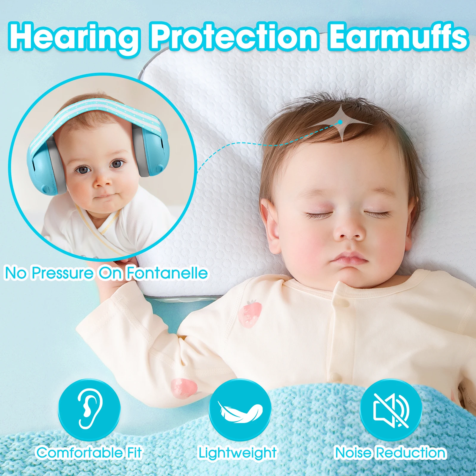 NEW Baby Earmuffs Noise Cancelling Ear Muffs Sound Proof Noise Canceling Headphones Baby Protection Sponge Elastic Band