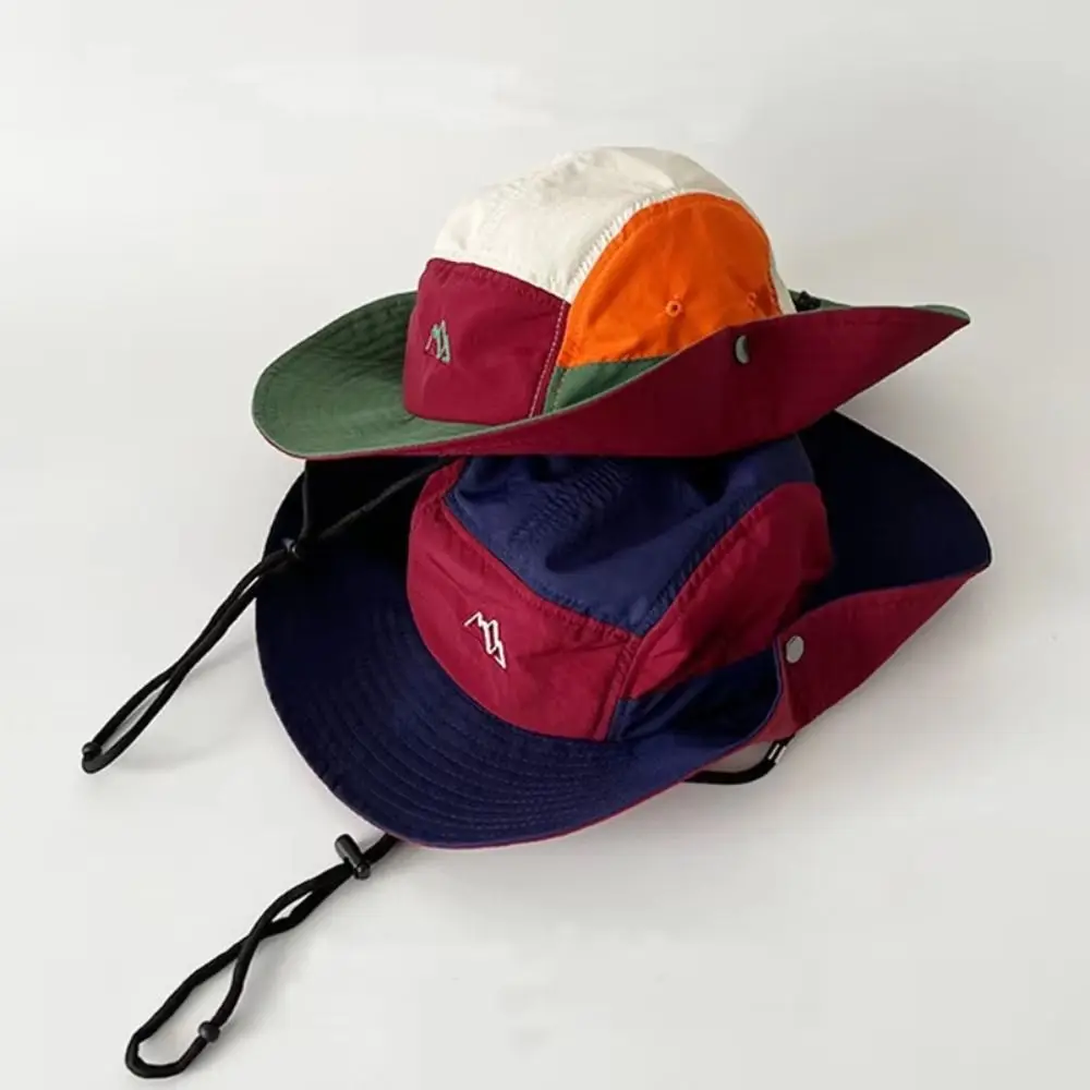 

Панамы контрастного цвета из полиэстера, быстросохнущие регулируемые альпинистские шапки одного цвета, защита от ультрафиолета, дышащие