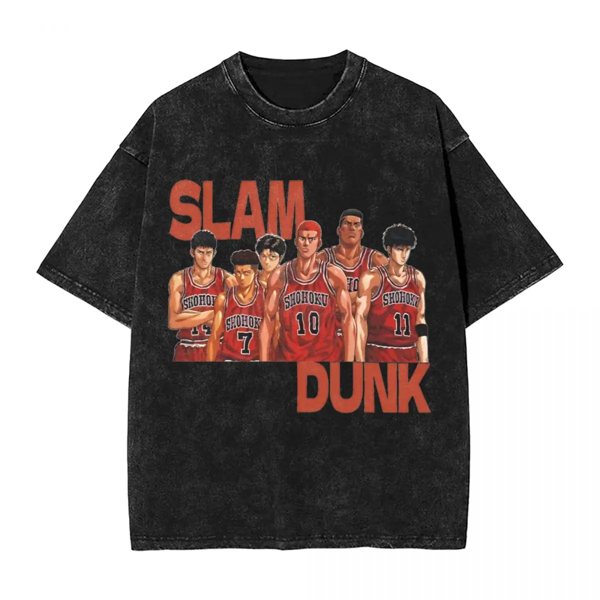 Washed T Shirts Slam Dunk Basketball Grew Hip Hop Vintage T-Shirts High Street Streetwear Printed Tops for Men Women Tee Shirt