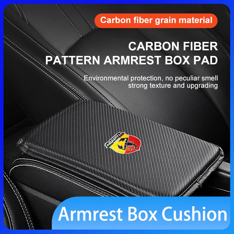 

New Car Armrest Box Mats Leather Center Console Covers Interior Accessories For Abbas Abarth Punto Stilo Ducato Car Accessories