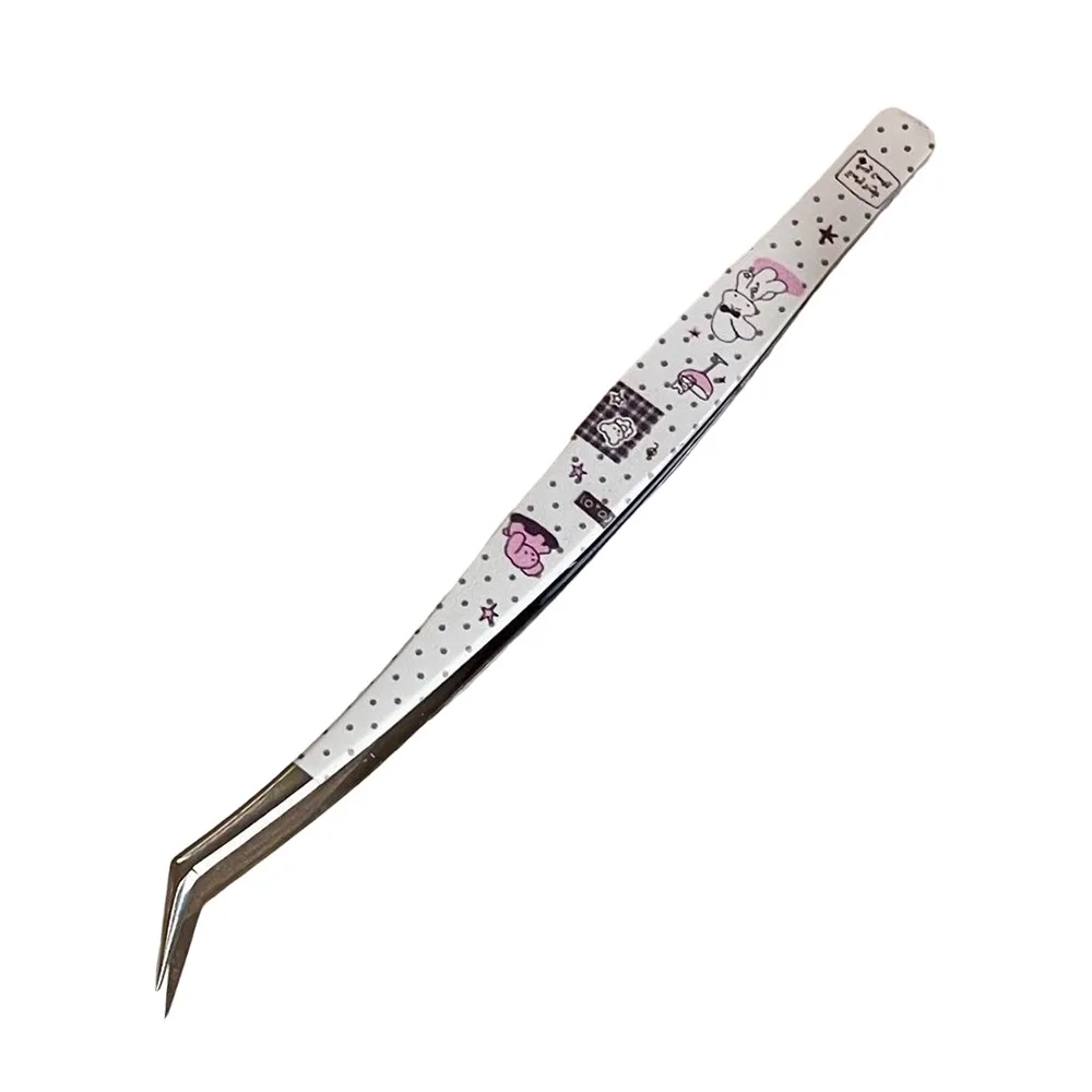 

Stainless Steel Curved Stickers Tweezers High Precision Anti-static Lashes Extension Tweezer Bean Tweezers Cartoon