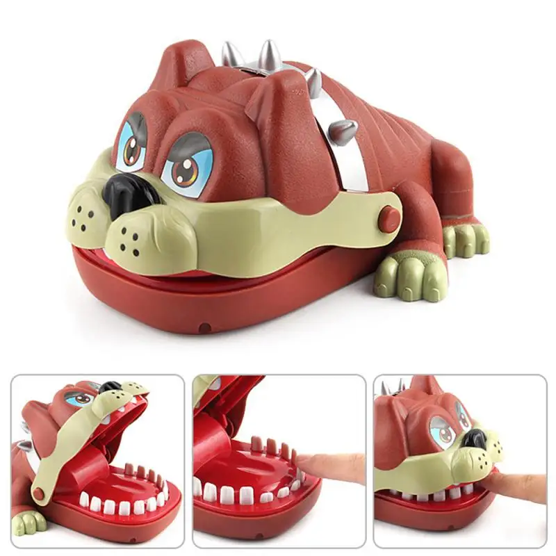 

Kids Funny Xmas Gifts Cute Mini Shar Pei Dog Mouth Dentist Bite Finger Toy Roulette Game Stress Relief Toy Thrilling Tricky Game