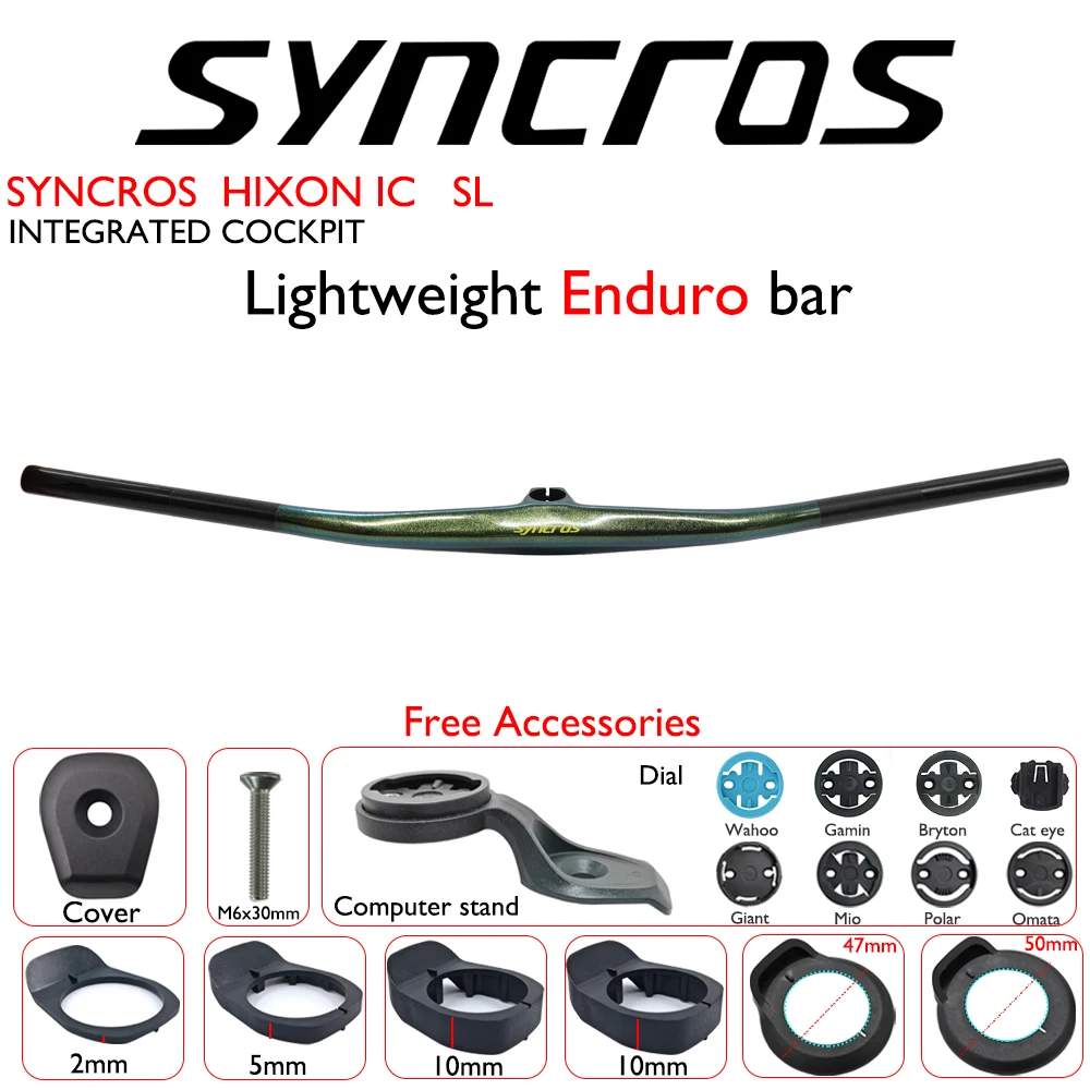 

SYNCROS HIXON IC SL Color Changing Paint Carbon Fiber Mountain Bike Handlebar, One-piece Bicycle Handlebar, XC, Enduro, 28.6mm