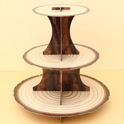 Wooden Cake Stand Stake Wild One Forest Safari Birthday Party Decorations Kids Boy Baby Shower Supplies Cake Support Favors Gift