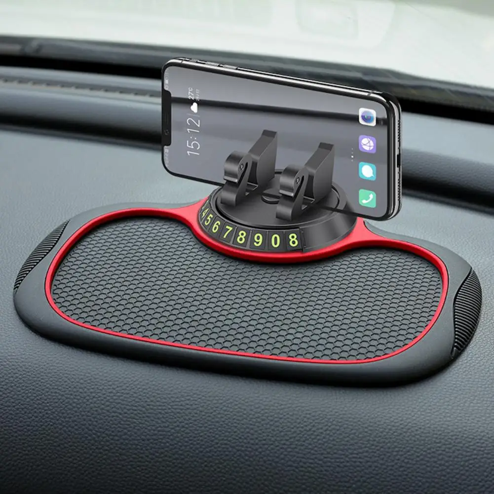 3 in 1 Car Anti-Slip Mat Hidden Dashboard GPS Mount Bracket Parking Number Card Car Phone Holder Temporary Parking Card