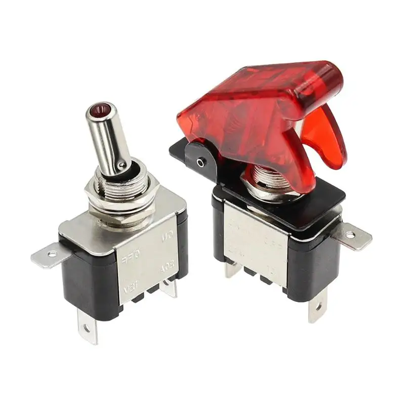【CR】Toggle Switch SPST On Off with Secure Safety Cap For Boat Truck Car Electrical Application Easy Install